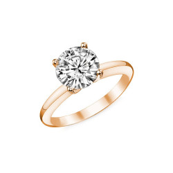 SOL0005 BOBIJOO Jewelry Ring Solitaire Rose Gold Zirconia 7mm 4 claws