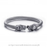 BR0230 BOBIJOO Jewelry Pulsera Brazalete Cable Macho Dragón De Acero, De Plata