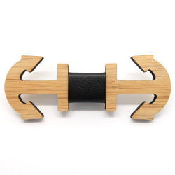 NP0024 BOBIJOO Jewelry Ancoraggio di legno di bambù bow tie Navy Skipper