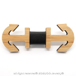 NP0024 BOBIJOO Jewelry Ancoraggio di legno di bambù bow tie Navy Skipper