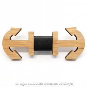 NP0024 BOBIJOO Jewelry Bow-Tie Holz Bambus Anker Marine Skipper