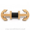 NP0024 BOBIJOO Jewelry Bow tie wood bamboo anchor Navy Skipper