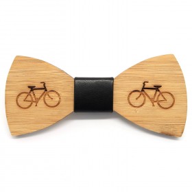 NP0025 BOBIJOO Jewelry Bow tie wood bamboo bike bicycle Green