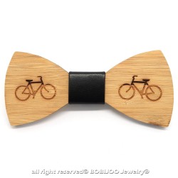 NP0025 BOBIJOO Jewelry Fliege-Holz Bambus-Fahrrad-Fahrrad grün