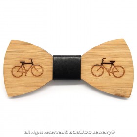 NP0025 BOBIJOO Jewelry Bow tie wood bamboo bike bicycle Green