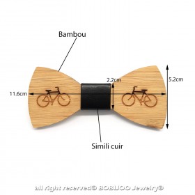 Noeud Papillon Bois Bambou Vélo Bicyclette Ecolo bobijoo