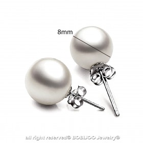 BOF0051 BOBIJOO JEWELRY Paar Ohrringe Nagel-Perlen 8 mm