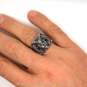 BA0211 BOBIJOO Jewelry Ring Signet ring, skull US ARMY SNIPER Steel