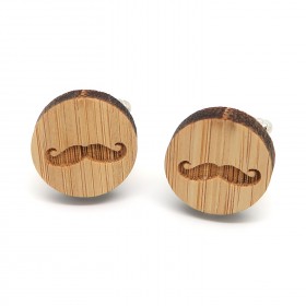 BM0033 BOBIJOO Jewelry Gemelli In Legno Baffi