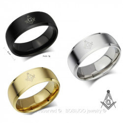 BA0010 BOBIJOO Jewelry Ring Alliance Ring free mason Steel Choice