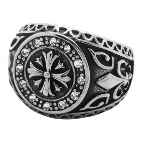 Fleur de Lys Knight Templar Cross Ring bobijoo