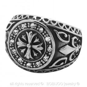 Anello con croce del Cavaliere Templare Fleur de Lys bobijoo