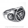 BA0080 BOBIJOO Jewelry Anillo Sortija De Sello De Los Illuminati Pirámide Ojo De Plata