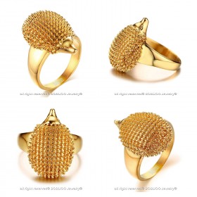 BA0201 BOBIJOO Jewelry Ring Hedgehog Niglo Stainless Steel Gold Gold Plated