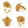 BA0201 BOBIJOO Jewelry Anello Hedgehog Niglo in acciaio inossidabile placcato in oro