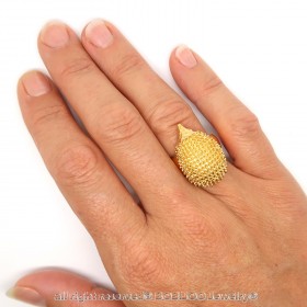 BA0201 BOBIJOO Jewelry Anello Hedgehog Niglo in acciaio inossidabile placcato in oro