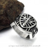 BA0128 BOBIJOO Jewelry Signet Ring Knight Sword Steel Templar Cross