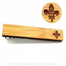 PAC0002 BOBIJOO Jewelry A Tie-clip Wood Fleur-de-Lys