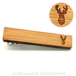 PAC0003 BOBIJOO Jewelry Un Tie-clip di Legno Testa di Cervo