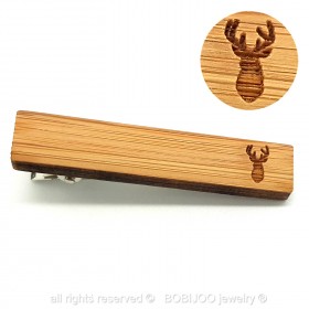 PAC0003 BOBIJOO Jewelry Un Tie-clip di Legno Testa di Cervo