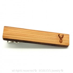 PAC0003 BOBIJOO Jewelry Un Tie-clip di Legno Testa di Cervo