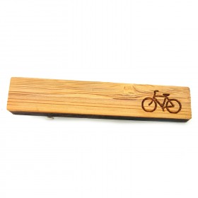 PAC0005 BOBIJOO Jewelry Krawattenklammer Holz Radfahrer Fahrrad