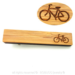 PAC0005 BOBIJOO Jewelry Krawattenklammer Holz Radfahrer Fahrrad