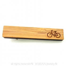 PAC0005 BOBIJOO Jewelry Krawattenklammer Holz Radfahrer Fahrrad