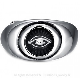 BA0071 BOBIJOO Jewelry Ring Siegelring Ring Illuminati Auge Edelstahl