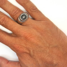 BA0071 BOBIJOO Jewelry Ring Siegelring Ring Illuminati Auge Edelstahl