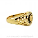 BA0013 BOBIJOO Jewelry Signet Ring, Gold Style Medusa Crystal Ring Gold Black Black Mixed