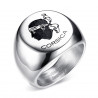 BA0225 BOBIJOO Jewelry Ring Siegelring Korsika mohrenkopf Corsica Stahl Silber
