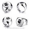 BA0225 BOBIJOO Jewelry Ring Signet Corsican Moor's Head in Corsica Steel, Silver