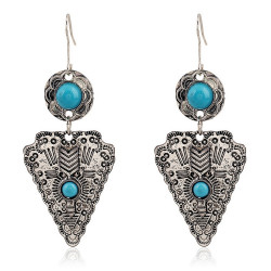 BOF0028 BOBIJOO JEWELRY Pair of earrings Silver Turquoise