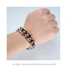 BR0227 BOBIJOO Jewelry Wide Bracelet Motorcycle Chain Man stainless Steel Red Black