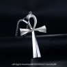 PE0085 BOBIJOO JEWELRY Cross of Life Pendant 60mm Stainless Steel Silver Necklace