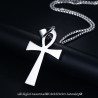 Croix de vie pendentif 60mm Acier inoxydable Argent Collier bobijoo