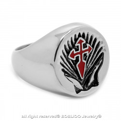 Bague Chevalière Croix Epée Saint Jacques de Compostelle bobijoo