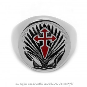 BA0231 BOBIJOO Jewelry Ring Siegelring Kreuz Schwert von santiago de Compostela