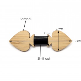 NP0029 BOBIJOO Jewelry Fliege Holz Bambus Pik-As Spieler