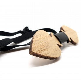 Noeud Papillon Bois Bambou As de Pique Joueur bobijoo