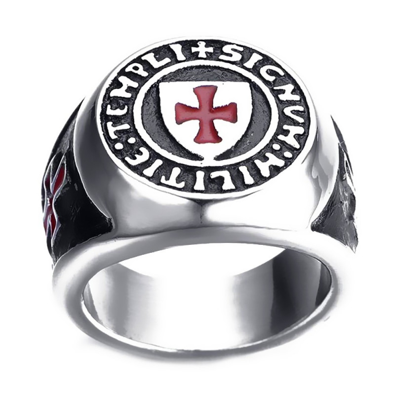 BA0220 BOBIJOO Jewelry Ring Siegelring Orden der armen soldaten Christi