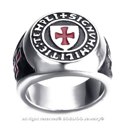 BA0220 BOBIJOO Jewelry Ring Siegelring Orden der armen soldaten Christi