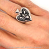 BA0165 BOBIJOO Jewelry Siegelring Ring Poker-Pik As totenkopf Biker