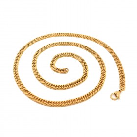 PE0116 BOBIJOO Jewelry Laufnetz Kette 60cm 4mm Edelstahl Gold