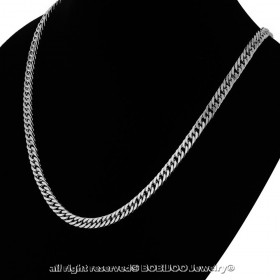 PE0117 BOBIJOO Jewelry Chain Mesh Curb chain 60cm 4mm Stainless Steel